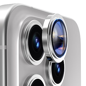 mrshield top-notch 3d camera lens protector ring for iphone 14 plus  14 11 keep original lens design and color 9h hardness easy installation - white titanium