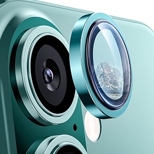 mrshield top-notch 3d camera lens protector ring for iphone 16 plus  16 11 keep original lens design and color 9h hardness easy installation - ultramarine titanium