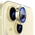 Mr.Shield Top-Notch 3D Camera Lens Protector Ring for iPhone 15 Plus | 15, 1:1 Keep Original Lens Design and Color, 9H Hardness, Easy Installation - Gold Titanium