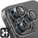 Mr.Shield Top-Notch 3D Camera Lens Protector Ring for iPhone 14 Pro Max | 14 Pro, 1:1 Keep Original Lens Design and Color, 9H Hardness, Easy Installation - Black Titanium