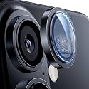 Mr.Shield Top-Notch 3D Camera Lens Protector Ring for iPhone 16 Plus | 16, 1:1 Keep Original Lens Design and Color, 9H Hardness, Easy Installation - Black Titanium
