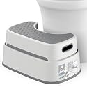 MR.SIGA Toilet Stool Squat Adult Bathroom Foot Stool, Off-White & Dark Gray