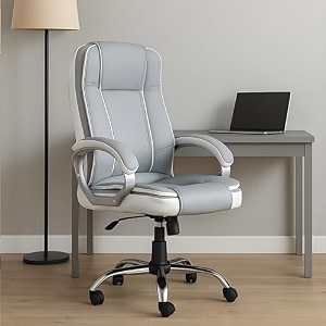 mrc executive chairs always inspiring more m164 high back leatherette swivel office revolving chair with strong chrome stand and heavy tilting mechanism grey amp white
