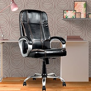 mrc executive m164 high back ergonomic leatherette revolving office boss chair with 360 degrees swivel chrome stand amp tilting locking mechanism engineering woodblack