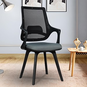mrc executive chairs always inspiring more mono mesh mid-back ergonomic office reception chair - fix study visitor computer waiting room work from home grey amp black