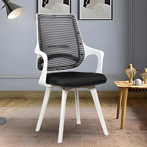 mrc executive mono mesh mid-back ergonomic office chair visitor chair study chair computer chair  work from home mono fixed black amp white