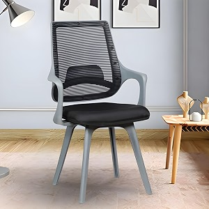 mrc executive mono mesh mid-back ergonomic office chair visitor chair study chair computer chair  work from home mono fixed black amp grey