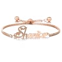MRENITE 10k 14k 18k Solid Gold Personalized Name Bracelet – Dainty Name Plate Bracelet - Custom Any Name Fine Jewelry Gift for Women Adults Wife