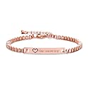 MRENITE 10k 14k 18k Solid Gold Personalized Name Bracelet – Dainty Name Plate Bracelet - Custom Any Name Fine Jewelry Gift for Women Adults Wife