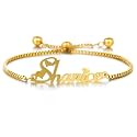 MRENITE 10k 14k 18k Solid Gold Personalized Name Bracelet – Dainty Name Plate Bracelet - Custom Any Name Fine Jewelry Gift for Women Adults Wife