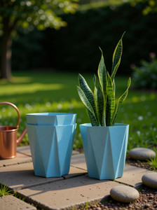 mrida and maati 10 inch pot sky blue3 pcs flower pot for home indoor  outdoor gamla garden plant container set