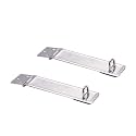 MroMax 116 x 30mm Padlock Locking Hasp Staple Safety Door Clasp Gate Lock Latch 201 Stainless Steel Door Cabinet Swivel Clasp Latch Silver Tone 2Pcs
