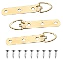 MroMax 50PCS Ring Picture Frame Buckle 3.54" x 0.59"Gold Tone Assortment Kit for Home Decoration Picture Frames Photo Hanging Solutions