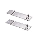 MroMax 95 x 30mm Padlock Locking Hasp Staple Safety Door Clasp Gate Lock Latch 201 Stainless Steel Door Cabinet Swivel Clasp Latch Silver Tone 2Pcs