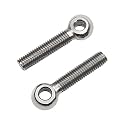 MroMax M10 x 50mm 304 Stainless Steel Machinery Shoulder Lifting Eye Bolt Metric Thread 2pcs
