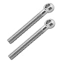 MroMax M10 x 80mm Machinery Shoulder Swing Lifting Eye Bolt, 2Pcs 304 Stainless Steel Metric Thread Lifting Eye Bolt for Home Renovation, Pipeline Gate Valves Fasteners, Silver