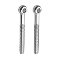 MroMax M10 x 90mm Machinery Shoulder Swing Lifting Eye Bolt 304 Stainless Steel Metric Thread 2pcs