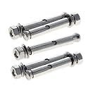MroMax M6x50mm 304 Stainless Steel Expansion Bolts Hex Nuts Sleeve Anchor Fastener for Fence Home Installation Air Conditioning 5pcs