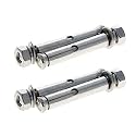 MroMax M6x50mm 304 Stainless Steel Expansion Bolts Hex Nuts Sleeve Anchor Fastener for Fence Home Installation Air Conditioning 4pcs