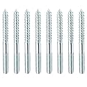 MroMax M6 x 70mm Hanger Bolts, Self Tapping Screw, 8Pcs