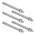 MroMax M6x80mm 304 Stainless Steel Expansion Bolts Hex Nuts Sleeve Anchor Fastener for Fence Home Installation Air Conditioning 5pcs