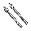 MroMax M6x80mm 304 Stainless Steel Expansion Bolts Hex Nuts Sleeve Anchor Fastener for Fence Home Installation Air Conditioning 2pcs