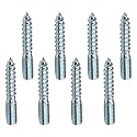 MroMax M8 x 50mm Hanger Bolts, Self Tapping Screw, 8Pcs