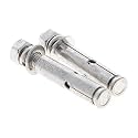 MroMax M8x60mm 304 Stainless Steel Expansion Bolts Hex Nuts Sleeve Anchor Fastener for Fence Home Installation Air Conditioning 2pcs