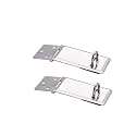 MroMax Padlock Locking Hasp Staple Safety Door Clasp Gate Lock Latch 201 Stainless Steel Door Cabinet Swivel Clasp Latch Silver Tone 2Pcs