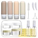 Mrsdry 16 Pack Travel Bottles Set for Toiletries, Leakproof Travel Containers for Toiletries TSA Approved Silicone Travel Accessories Squeezable Refillable 3oz for Shampoo Conditioner Lotion