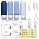 Mrsdry 16 Pack Travel Bottles for Toiletries, Leakproof Travel Containers for Toiletries, TSA Approved Silicone Travel Accessories Squeezable Refillable 3oz for Shampoo Conditioner Lotion
