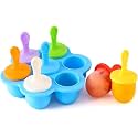 Mrsdry Silicone Pospicle Mould Set Frozen Kulfi Candy Ice Cream for Children & Adults, 16L x 16W x 8.1H cm, Blue, Pack of 1
