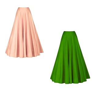 silk fabric long kali pattern skirt ready to wear ethnic lengha skirt