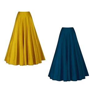 silk fabric long kali pattern skirt ready to wear ethnic lengha skirt