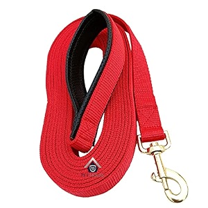 padded dog training lead leash 75 ft long 134 wide red color