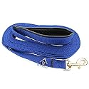 Padded Dog Training Lead - 10 Ft Dog Leash (1" Wide by 10 Feet Long, Blue Colour)