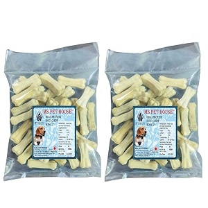 rawhide pressed bones for puppy and small dogs 3 inch pack of 72 bones