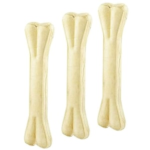rawhide pressed dog chew bones  10 inches calcium-enriched treats for large dogs  pack of 3 durable chew bones for enhanced oral health and strong bones