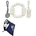 Vibrant and Durable Cotton Chew Dog Toys Rope for Adult, Small, and Medium-Large Dogs | Attractive Teething Toys to Soothe and Entertain Your Canine Companions Combo Pack of 3