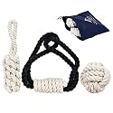 Vibrant and Durable Cotton Chew Dog Toys Rope for Adult, Small, and Medium-Large Dogs | Attractive Teething Toys to Soothe and Entertain Your Canine Companions Combo Pack of 3