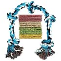 MS Petcare Cotton Rope Dog Chew Toy for Medium to Adult Dogs with 5 Chew Knots 28 Inch Long - (Blue Color XXL)