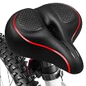 MSDADA Oversized Bike Seat, Comfortable Wide Bike Seat Cushion for Men Women, Excercise Bike Seat Replacement for Stationary/Exercise/Indoor/Outdoor/Mountain/Road Bikes