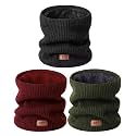 MSDC Winter Neck Gaiters for Men 3 Pack,Neck Warmer Men Women with Thermal Thick Warm Fleece Lined Cold Weather