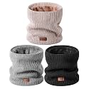 MSDC Winter Neck Gaiters for Men 3 Pack,Neck Warmer Men Women with Thermal Thick Warm Fleece Lined Cold Weather