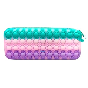 msgh new sleek pop it pouches for girls pencil case pop it toy pop it stationery kit - pack of 1 pop bubble stationery storage bag pinkpurplegreen multi