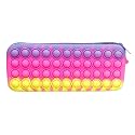 MSGH New Sleek Pop it Pouches for Girls, Pencil case pop it Toy, Pop it Stationery Kit - Pack of 1, Pop Bubble Stationery Storage Bag (Pink/Purple/Yellow Multi)