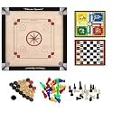 Mayra Msi Carrom Board Ply Extra Smooth With Accessories (Full Size 32 * 32 With Ludu Chess)