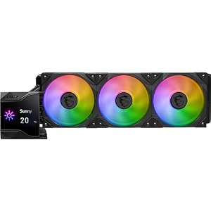 msi mpg coreliquid d360 argb cpu liquid cooler - 2434 ips lcd screen - 360mm radiator - lga 1700 amp am5 ready - triple 120mm argb pwn fans