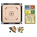Mayra Msi Carrom Board Ply Extra Smooth With Accessories (Full Size 32 * 32 With Ludu Snake)