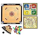 Mayra Msi Carrom Board Ply Extra Smooth With Accessories (Small Size 20 * 20 With Ludu Snake)